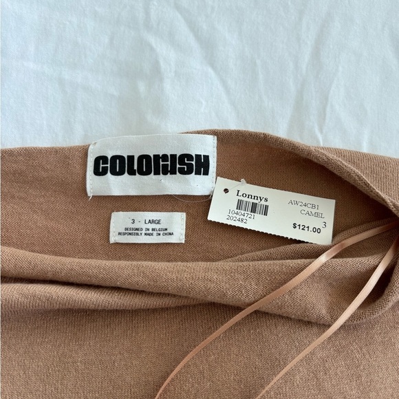 COLORUSH Camel Off-the-Shoulder Sweater NWT - Picture 3 of 7